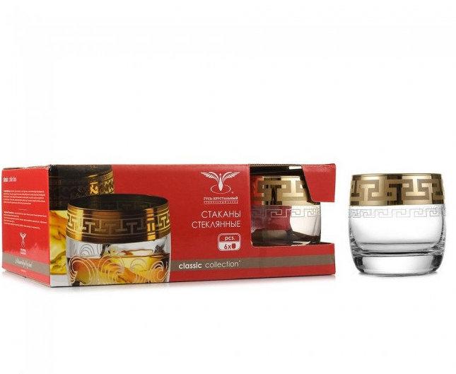 Набір склянок ОСБ Грецький візерунок екстра золото для віскі 310 мл 6 шт (EAV03-808), фото 1