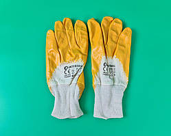 Господарські рукавички робочі покриття нітріл жовтий No10 "Intertool" 12 пар/уп.