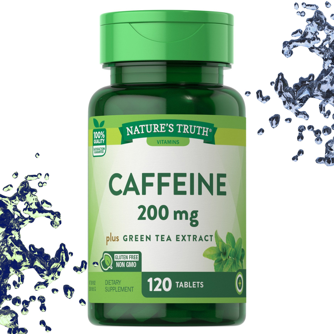 Енергетична добавка Nature's Truth Caffeine 200 мг plus Green Tea extract (Кофеїн,Зелений чай)120 таблеток, фото 1