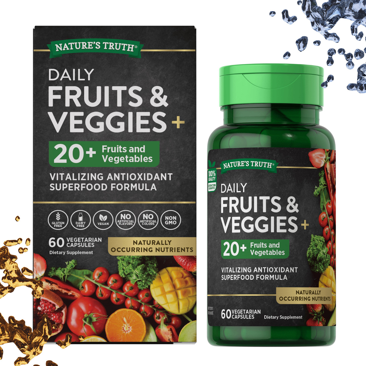 Овочі і фрукти Nature's Truth Daily Fruits & Veggies 20+ (більш 20 видів) 60 вегетаріанських капсул