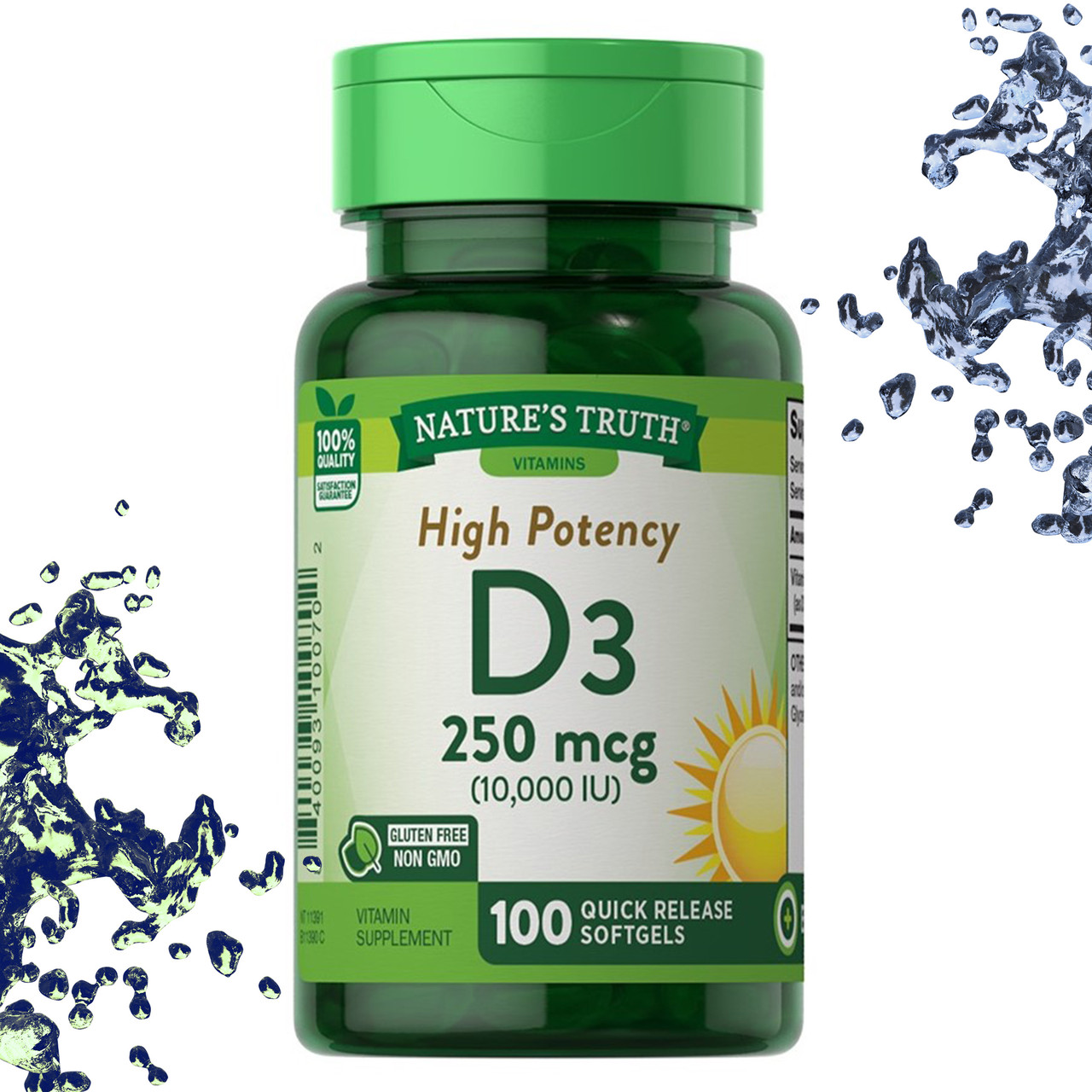 Вітамін Д3 Nature's Truth D3 250 мкг (10.000 IU) 100 гелевих капсул
