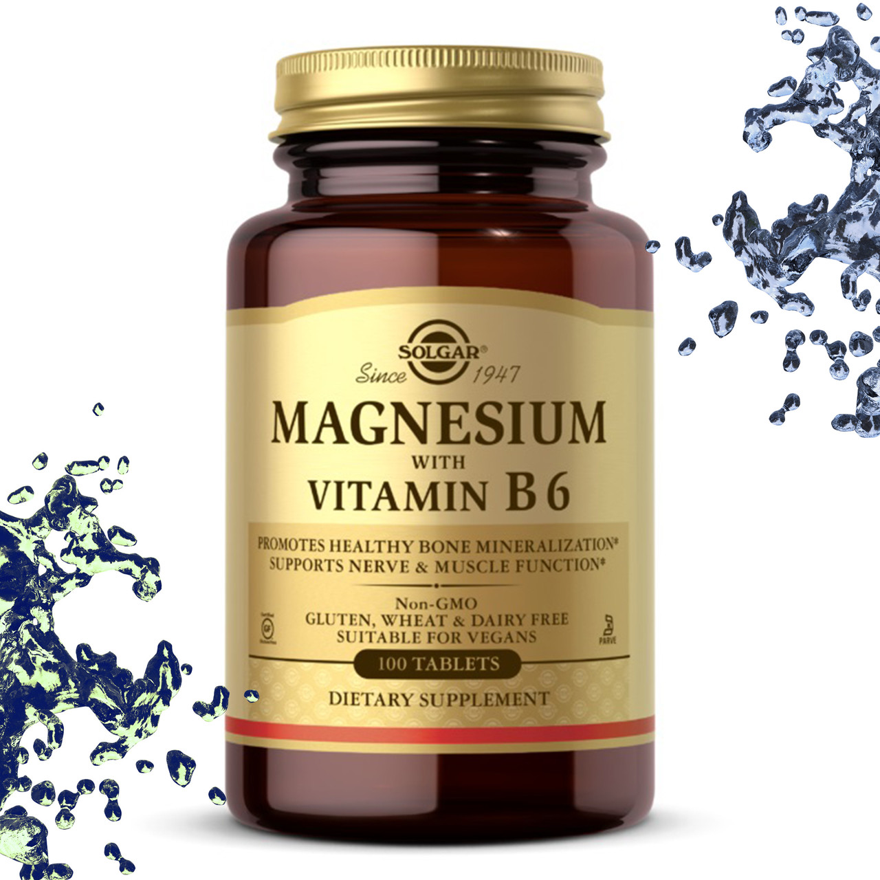 Магній + Вітамін В6 SOLGAR Magnesium with Vitamin B6 100 таблеток