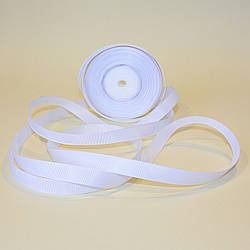 Репсова стрічка 1,2 см/колір білий/ширина 1,2 см/бобіна 23 м