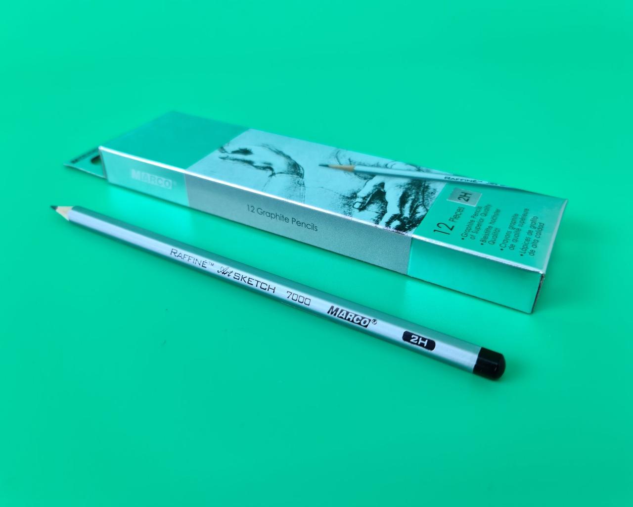 Олівець простий набір 12 шт. Марко No7000-2H raffine (1 шт.), фото 1
