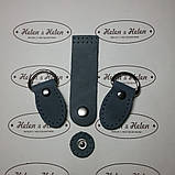 Язичок для сумки "Ранька" на кнопці. Джинс (Бірюза), фото 3