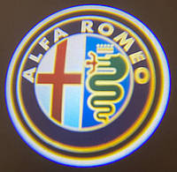 Лого двери на батарейках Alfa Romeo . Безпроводное лого дверей Альфа Ромео. Lazer door logo.