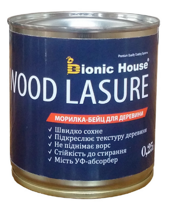 Морилка-бейц для дерева Bionic House Wood Lasure 0.25л, фото 1