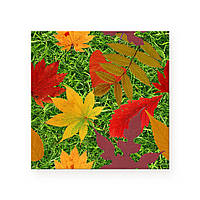 Декоративная стеклянная Плитка 3D для стен и пола Autumn Leaves (Осенние листья на траве) 330