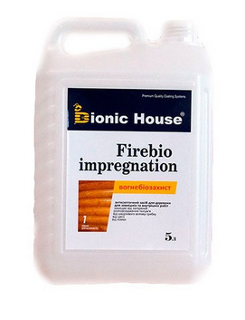 Вогнебіозахисні просочення для дерева Bionic House Fiberio Impregnation 5л, фото 1