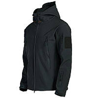 Куртка тактична демісезонна Softshell Чорна (Софтшелл) L