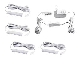 Комплект світлодіодних світильників LEDUA для підсвітки меблевих полиць 4шт 220В 2,88Вт IP20 Синій