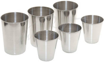 BORIKA FASTen Комплект склянок із неіржавкої сталі (3 х 60 мл і 3 х 150 мл), 6 шт. (неіржавка)