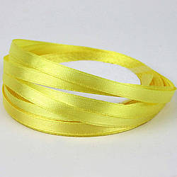 Стрічка атласна для упаковки, 6 мм Жовта