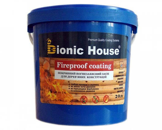 Вогнезахисна фарба для дерева Bionic House Fireproof Coating 5л, фото 1