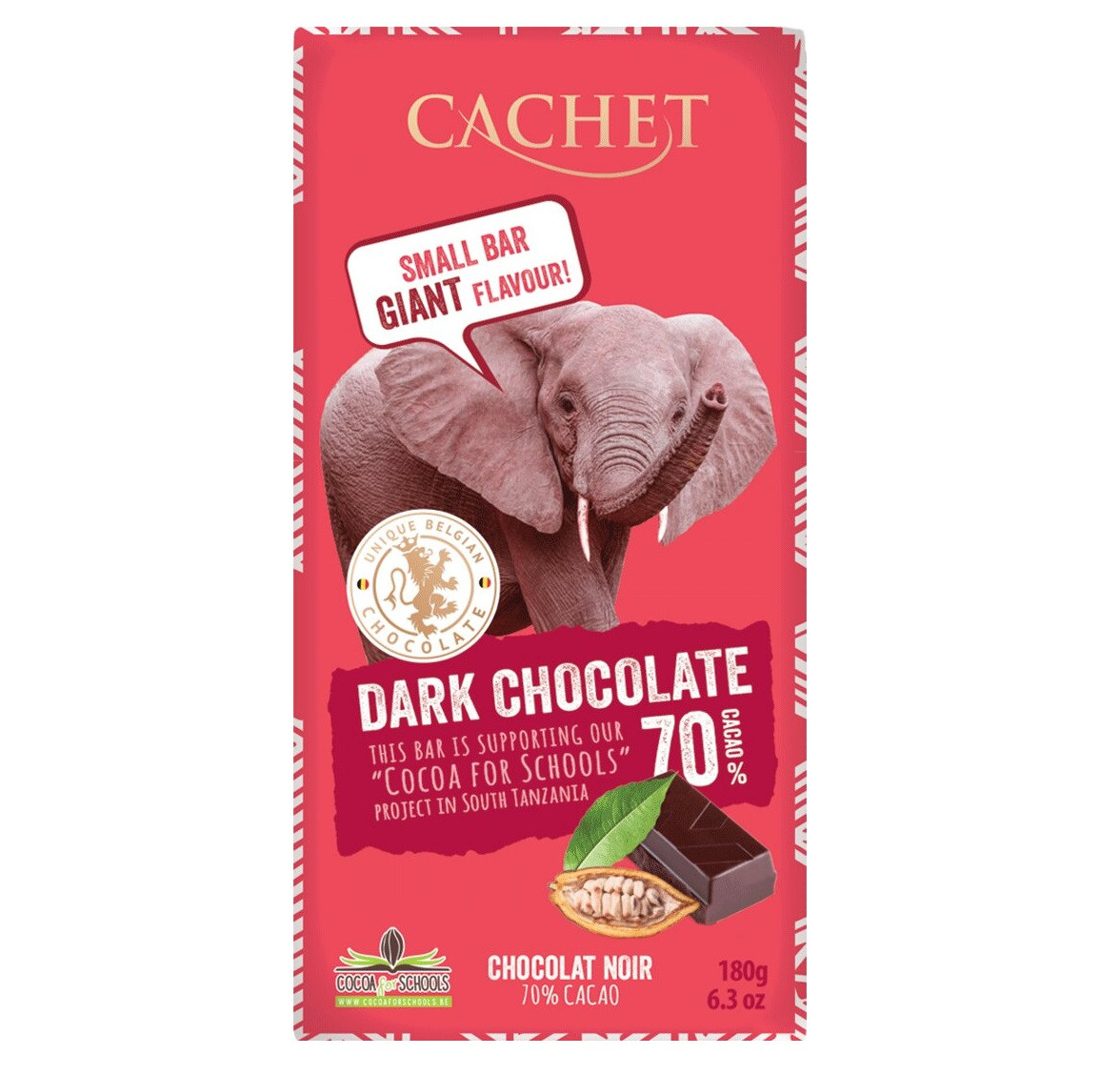Шоколад Чорний Кашет Какао 70 % Cachet Dark Chocolate Cacao 70 % 180 г Бельгія (опт 5 шт)