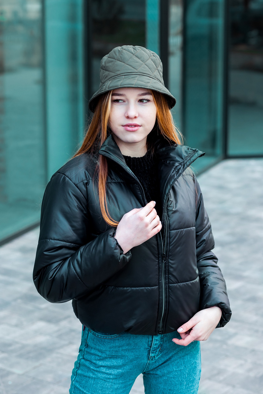 Панама шапка унісекс зимова утеплена на флісі стильна універсальна колір хакі