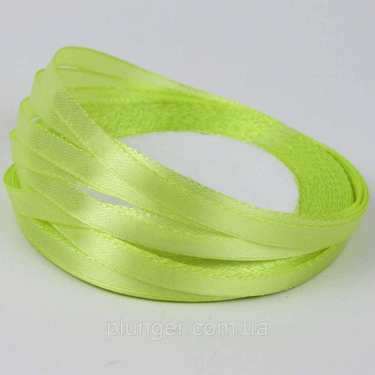 Стрічка атласна для пакування, 6 мм.Салатова, фото 1