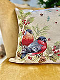 Наволочка гобеленова Новорічна , одностороння 45х45 см.,, фото 6
