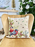 Наволочка гобеленова Новорічна , одностороння 45х45 см.,, фото 2