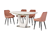 Керамический стол Vetro TML-866 белый мрамор | кухонный стол | обеденный стол | стол для гостиной и кухни