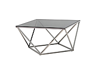 Журнальный стол Vetro CP-1 тонированный + серебро | Журнальный стол для дома | Прозрачный стол