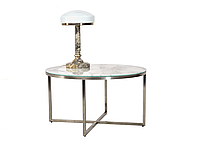 Журнальный стол Vetro стол C-181 белый мрамор | Журнальный стол для дома | Прозрачный стол