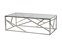Журнальный стол Vetro CF-1 прозрачный + серебро | Журнальный стол для дома | Прозрачный стол