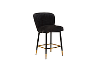 Полубарный стул Vetro B-126 черный вельвет | Полубарный стул для дома и бара | Стул черный вельвет