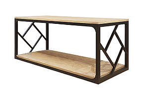 Журнальний стіл Ромбо метал чорний оксамит стільниця дсп вествуд (Метал-Дизайн ТМ)