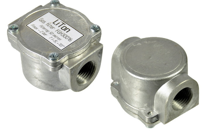 Газовий фільтр LiTon FGH30016 1/2" 50 мкм Т(-15...+70°C) P=2 bar, фото 1