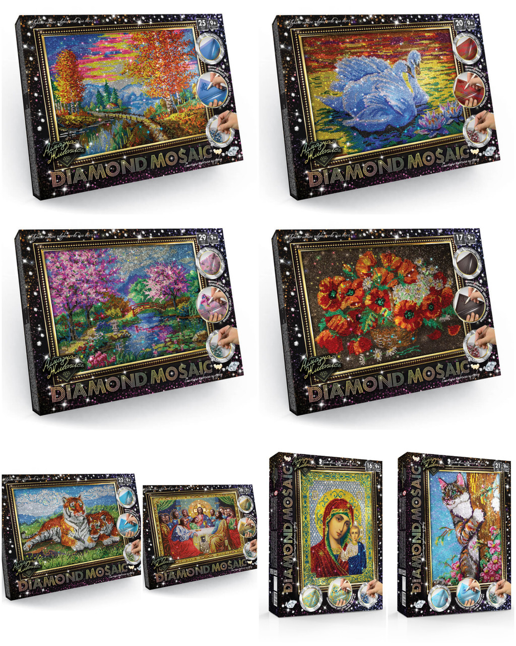 Набір для творчості "DIAMOND MOSAIC" Алмазна мозаїка Велика Danko Toys