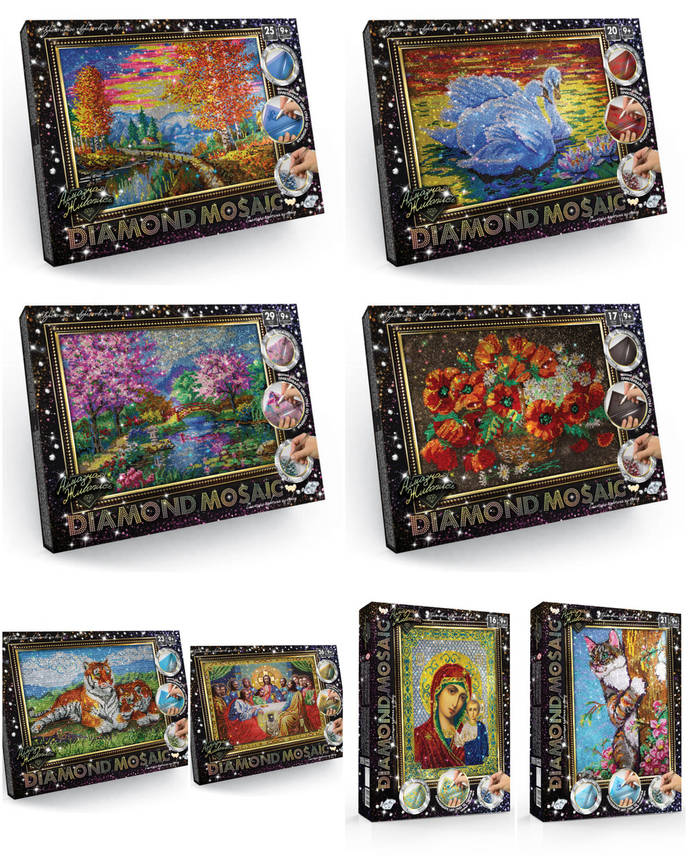 Набір для творчості "DIAMOND MOSAIC" Алмазна мозаїка Велика Danko Toys, фото 1