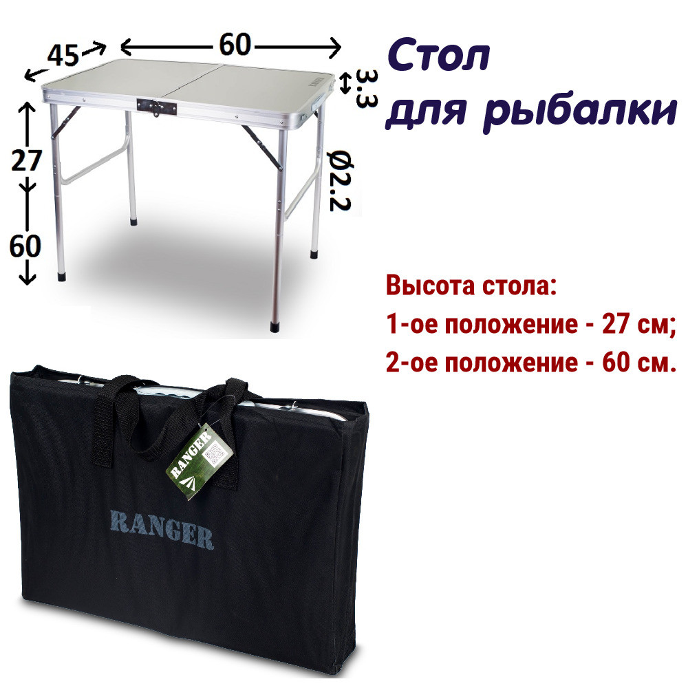 Подарунок рибаку, стіл для риболовлі, столи рибальські для снастей Ranger Plain, столи рибальські, рибальський монтажний столик