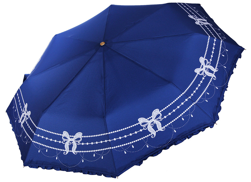 Синій зонтик з рюшами Три Слона ( повний автомат ) арт. L3818-19
