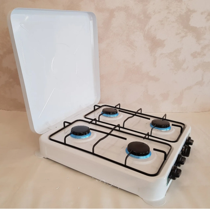 Газовая Плита на 4 Конфорки с Крышкой Rainberg RB-004 — Купить Недорого ...