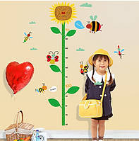 Детская интерьерная виниловая наклейка ростомер Подсолнух SK7059