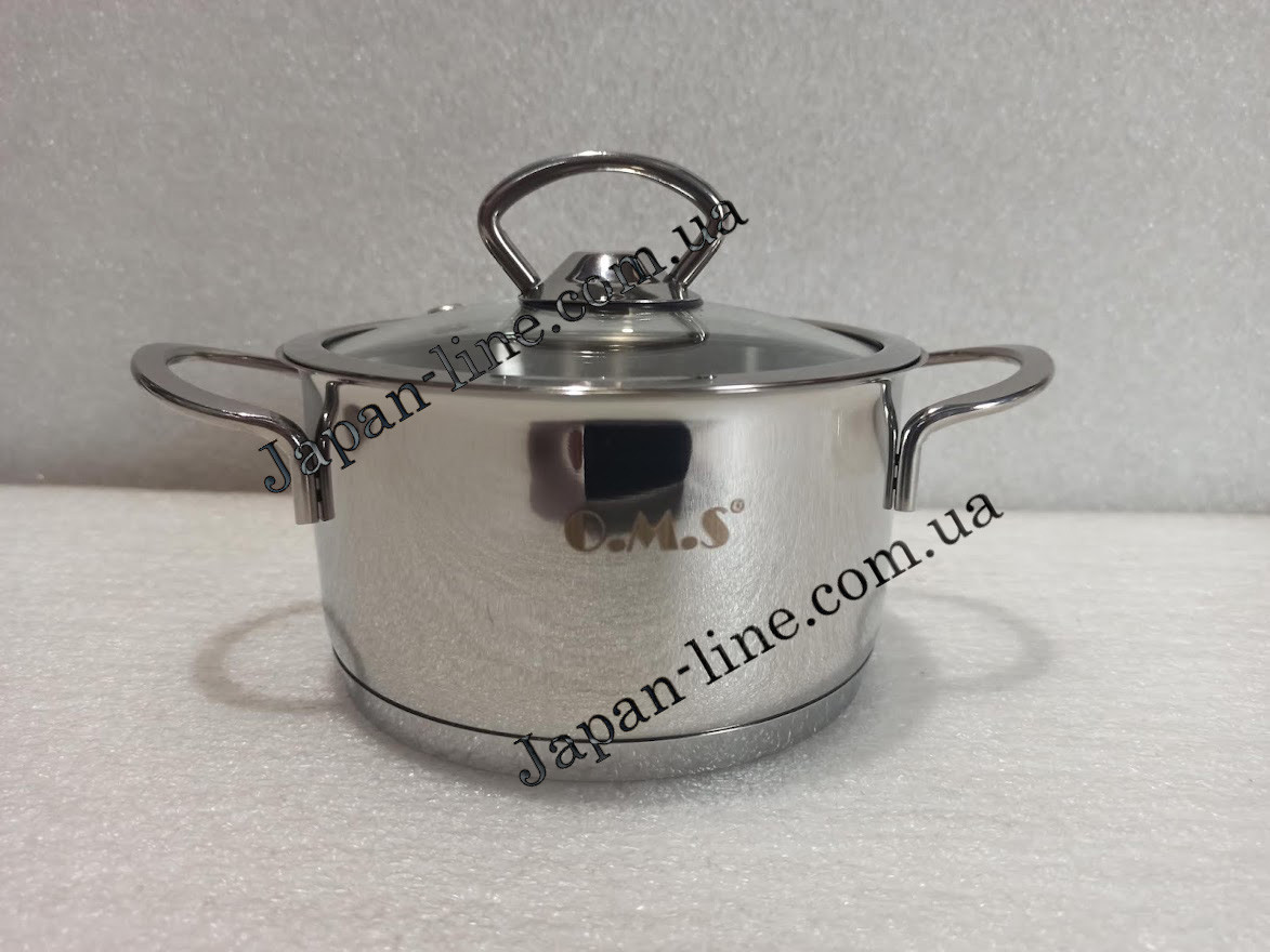 Каструля 1,1 л (14 см х 8 см) OMS 2008-14 з скляною кришкою