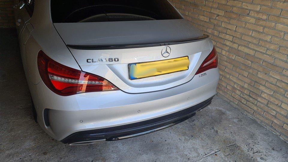 Спойлер Mercedes CLA w117 тюнінг сабля AMG (пластик чорна), фото 1