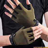 Тактические перчатки без пальцев 5.11 Зеленые безпалые безпалки S, Снайперские перчатки