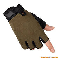 Тактичні рукавички без пальців 5.11 Зелені безпалі безпалки L, Снайперські рукавички