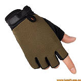 Тактичні рукавички без пальців 5.11 Зелені безпалі безпалки XXL, Снайперські рукавички, фото 3