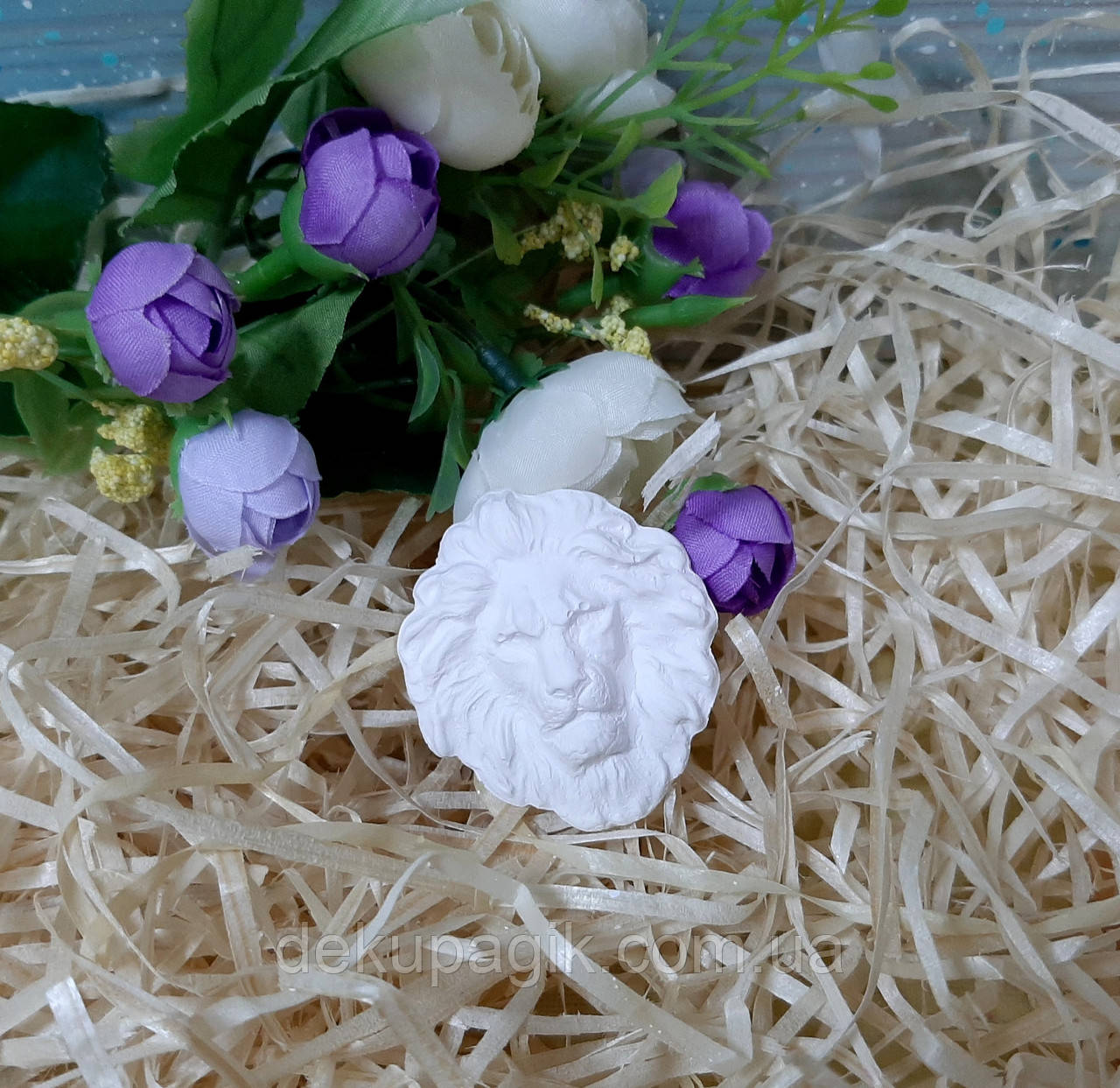 Фігурка з гіпсу Голова Лева 4,5 см, фото 1