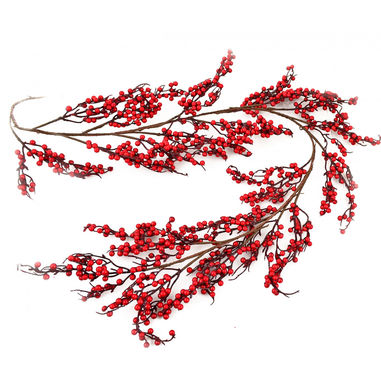 Ветка для декора с красными ягодами развесистая, 150 см 973487 - фото 1 - id-p1487899210