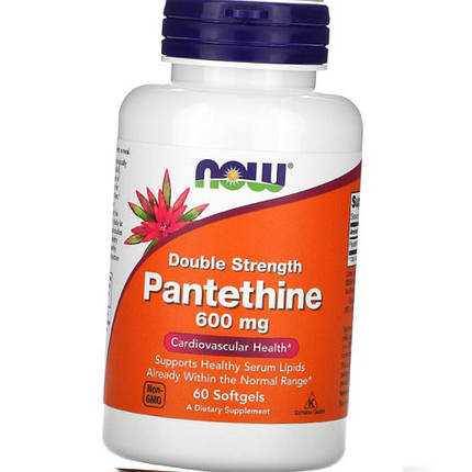 Пантетин Now Foods Pantethine 600 mg double strength 60 softgels, фото 3
