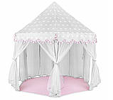 Намет дитячий 70×140 см сіро - рожева Kruzzel Дитячий ігровий будиночок вігман Велика альтанка дитяча палатка, фото 3