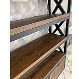 Стелаж Loft для готеля з натурального дерева, фото 7