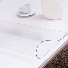 Скатертина м'яке (гнучке, рідке) скло захист для меблів Soft Glass (1.3х1.8м) товщина 1.5 мм Прозора, фото 2