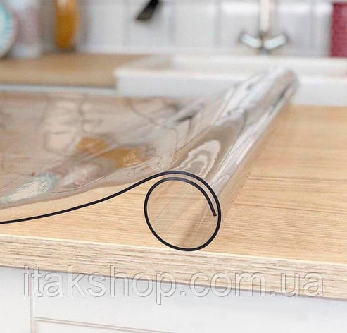 Скатертина м'яке (гнучке, рідке) скло захист для меблів Soft Glass (1.4х1.8м) товщина 1.5 мм Прозора, фото 2