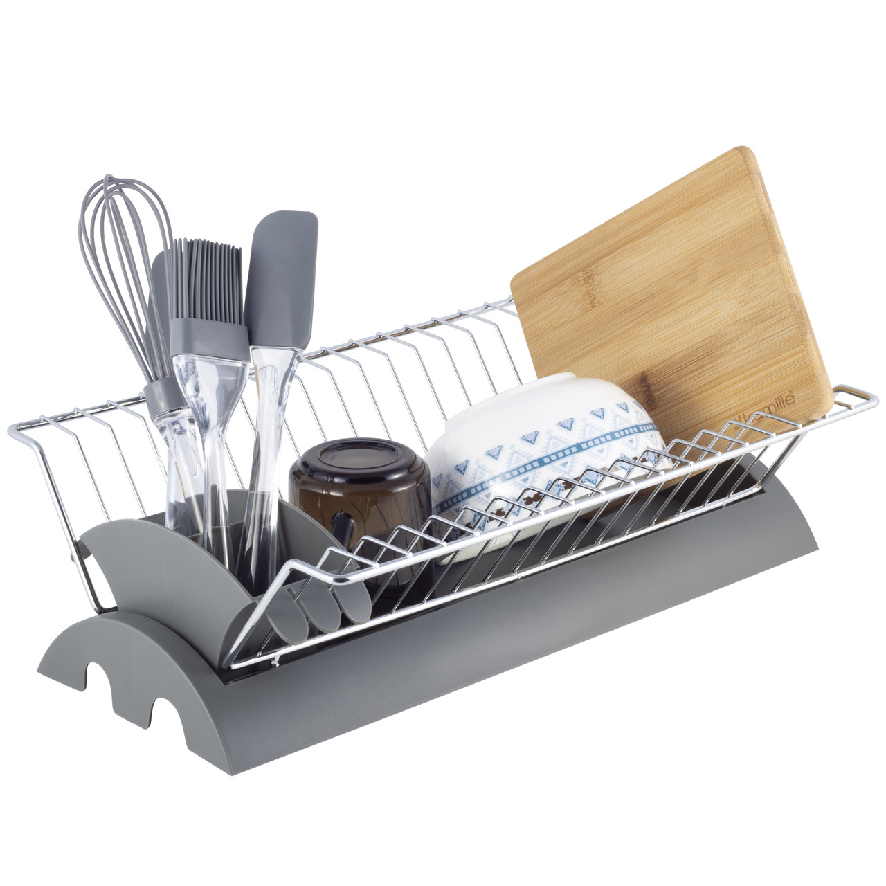 Сушарка для посуду Kamille 41,5*26*11,5 см з піддоном KM-0769A, фото 1