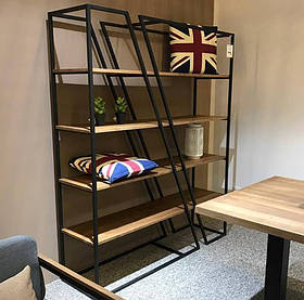 Стелаж Loft із натурального дерева для HoReCa